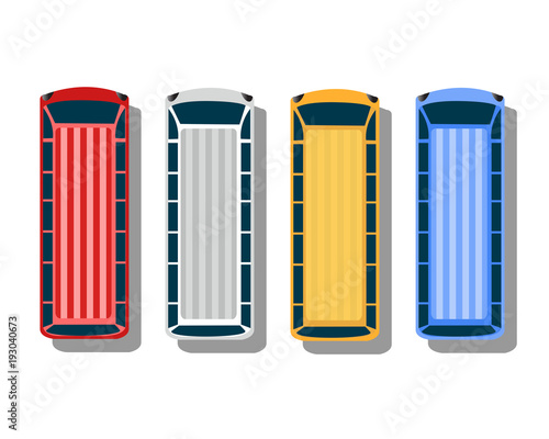 Top view of a set of city urban
