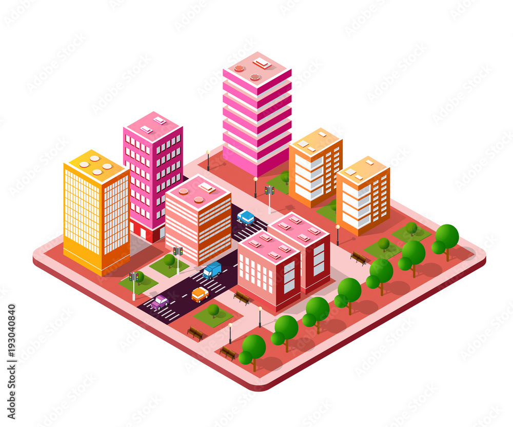Colorful 3D isometric city Colorful 3D isometric city