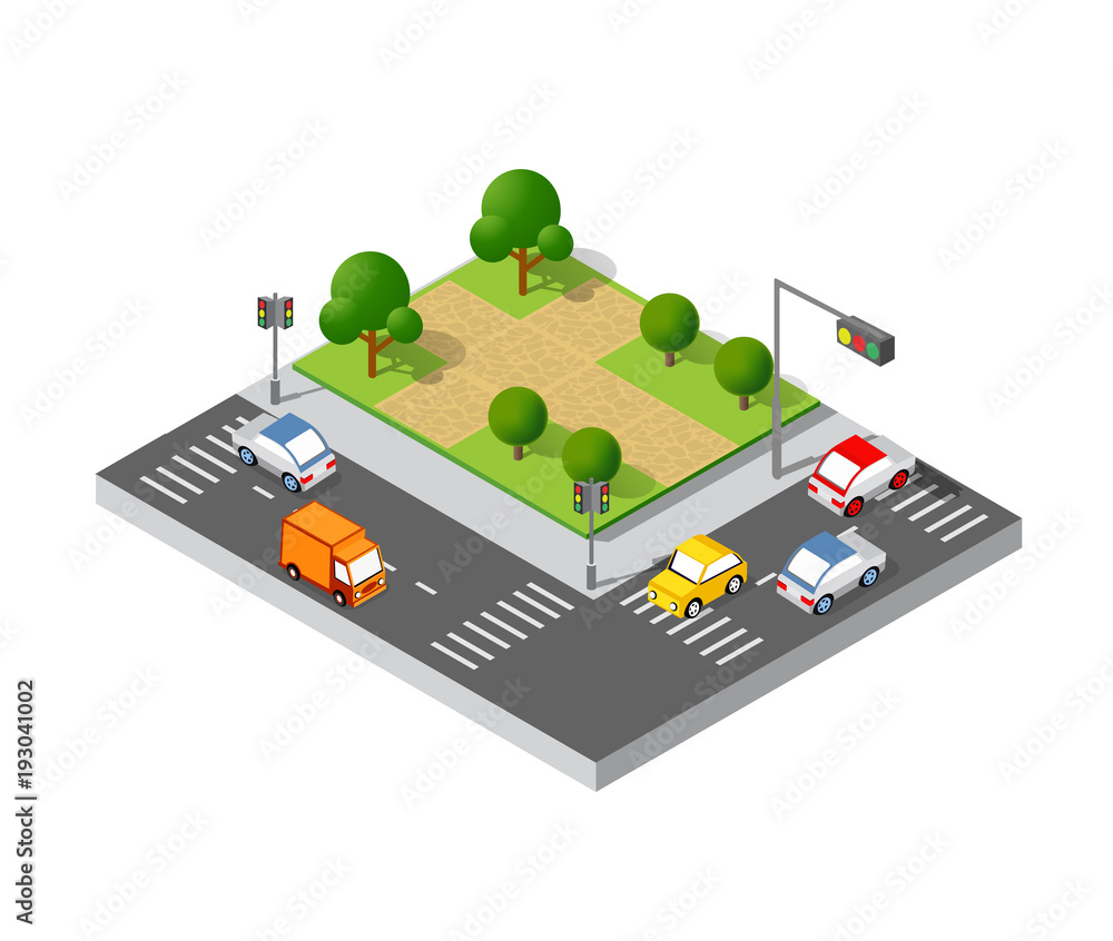 Obraz premium Isometric 3d trees