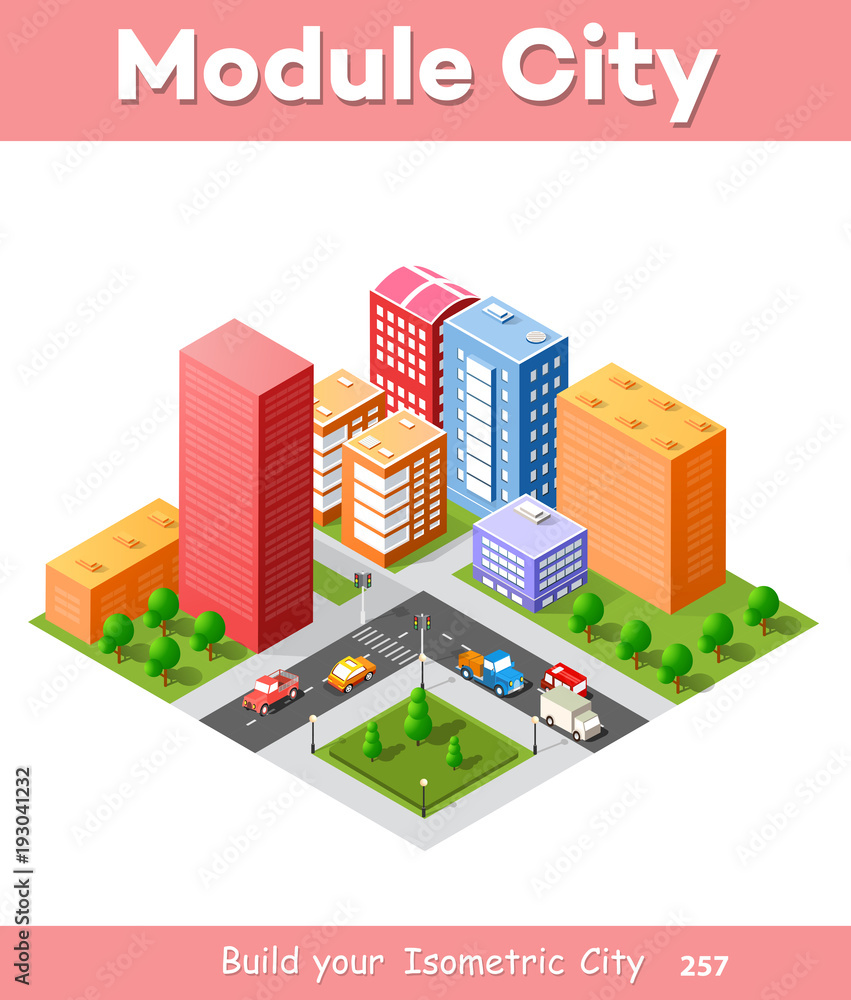 Colorful 3D isometric city Colorful 3D isometric city