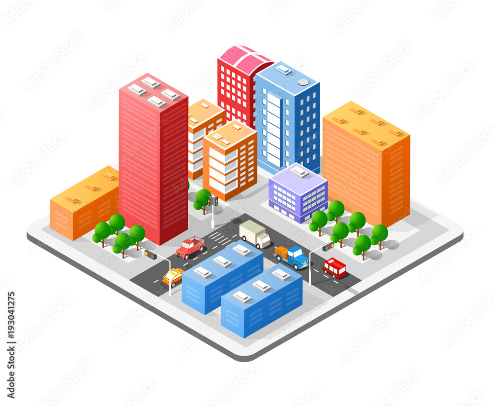 Colorful 3D isometric city Colorful 3D isometric city