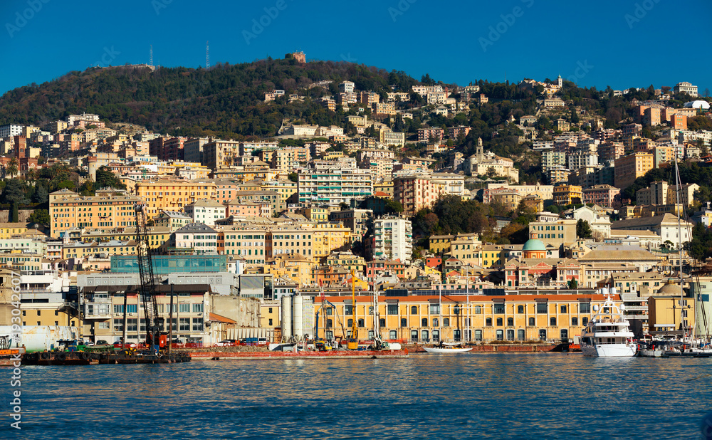 Panorama of Genoa and Old Port