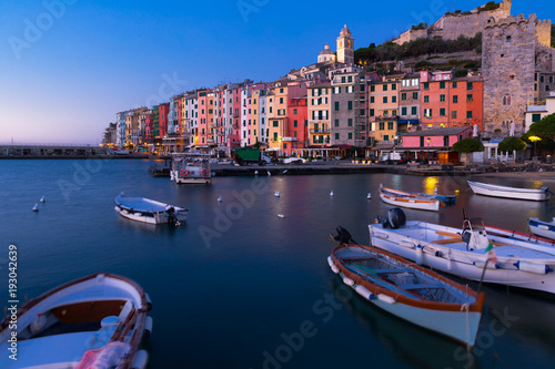 Image of Portovenere La Spezia city at sea view