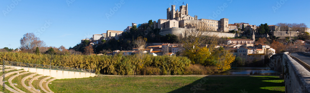 Panorama of Cathedral of Saint Nazaire, Beziers, France