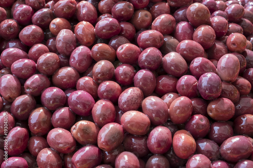 marinated olives in the market