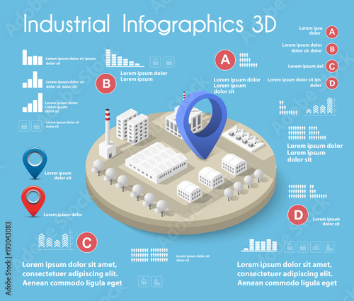 City isometric colorful