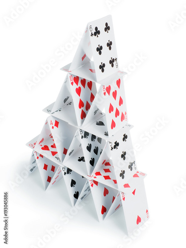 House of cards isolated with clipping path