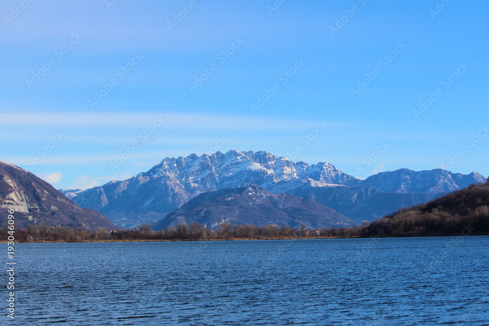 lake water landscape mountain