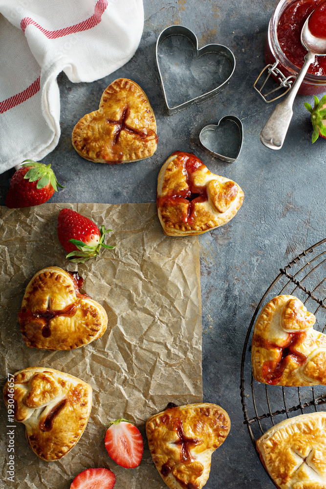 Heart shaped strawberry hand pies Heart shaped strawberry hand pies