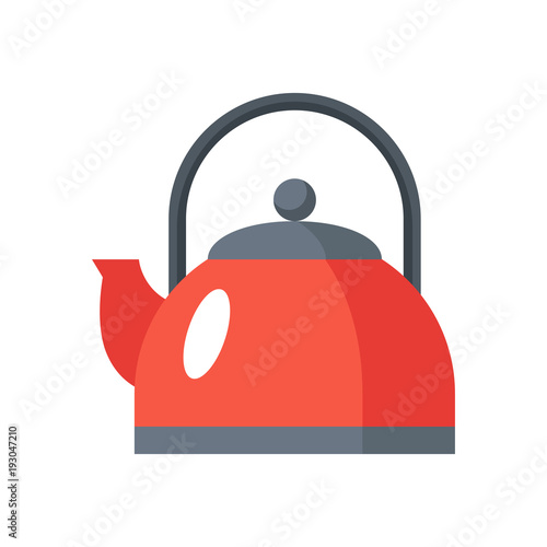 Kettle icon in a flat style. Sign design. Vector illustration isolated on white background