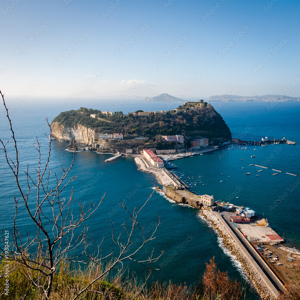 View of the island of Nisida in Campania