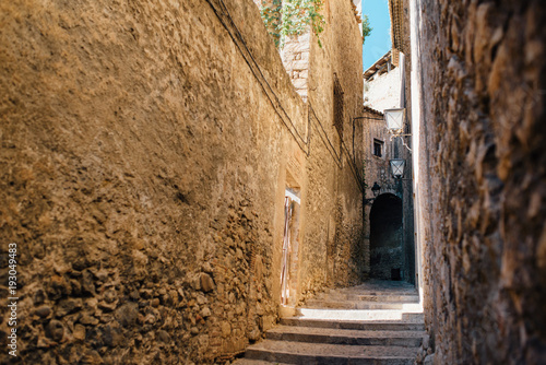 Girona city - Old town street - Spain