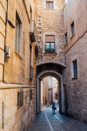 Girona city - Old town street - Spain © Aleksei Zakharov