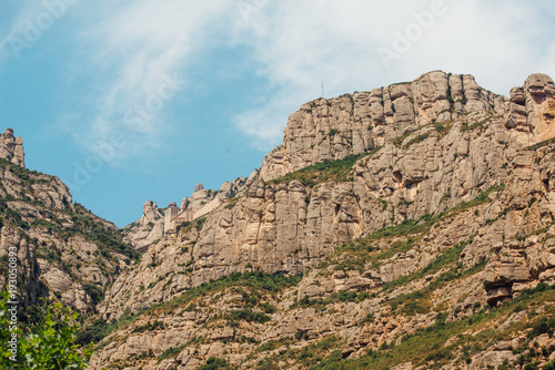 A mountain view with monastery on the top in Montserrat, Spain © Aleksei Zakharov