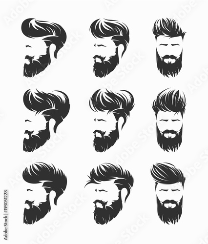 mens hairstyles hirecut with beard mustache face