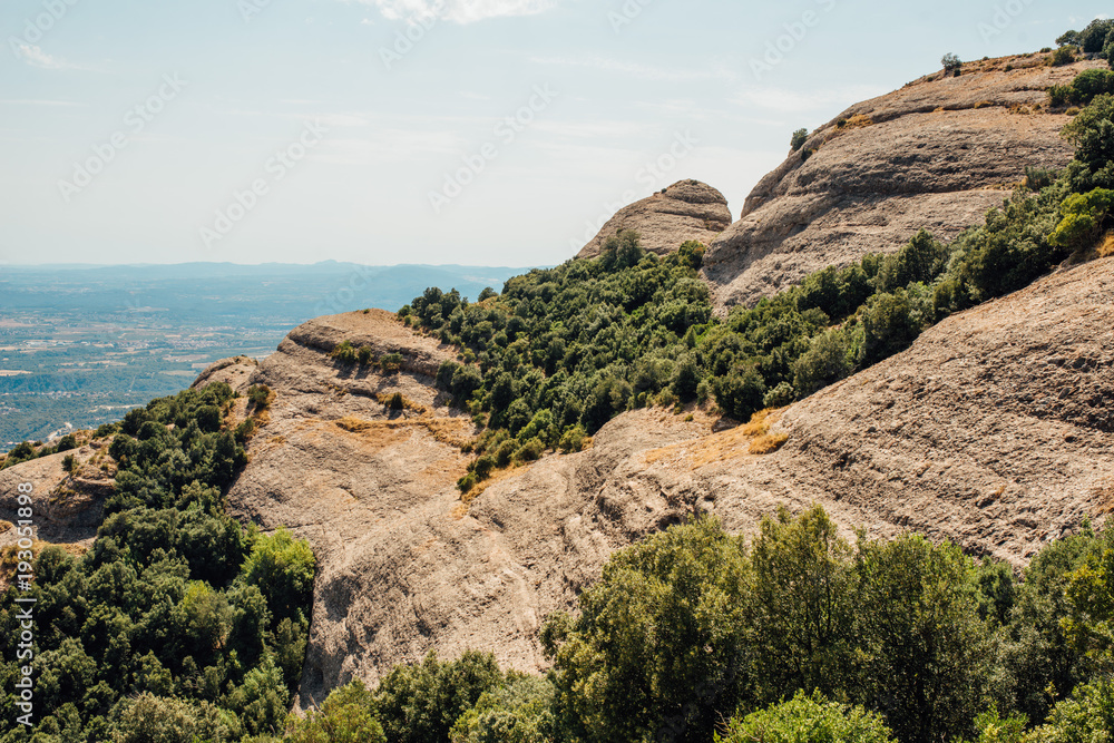 Fototapeta premium The Montserrat Mountain Spain. The Benedictine monastery of Santa Maria