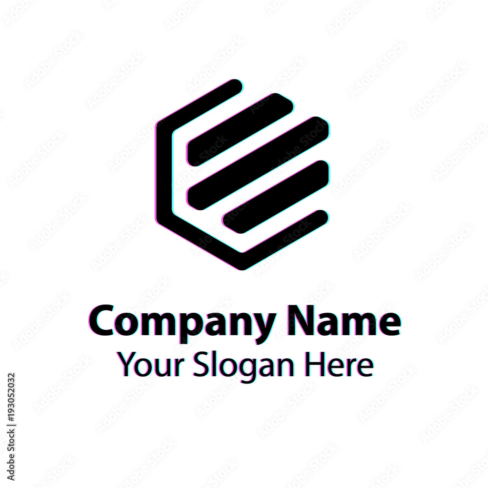 Abstract logo design with glitch effect on white background, Abstract graphic icon, logo design template, symbol for company Abstract logo design with glitch effect on white background, Abstract graphic icon, logo design template, symbol for company