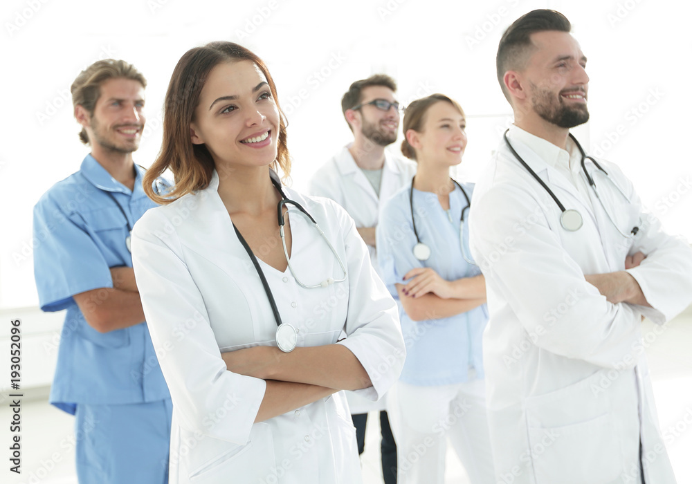 bottom view.professional team of doctors medical center