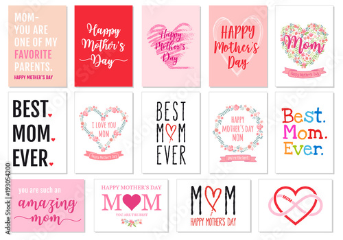 Mother s day cards  vector set
