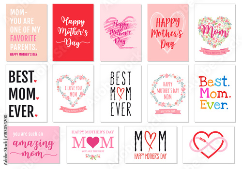 Mother's day cards, vector set