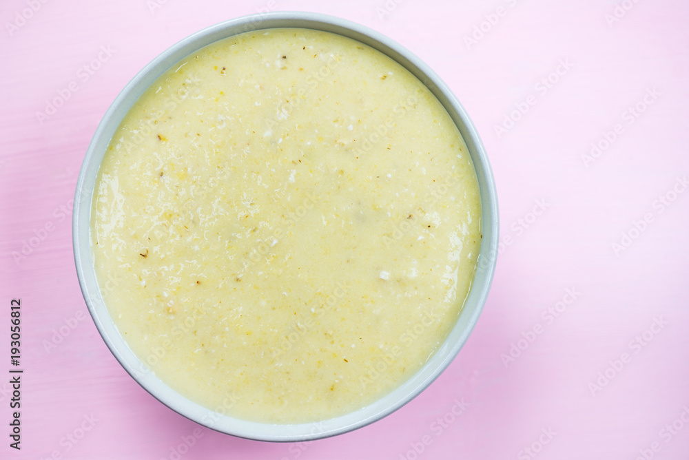 Mango, Banana, Pineapple and Oatmeal Smoothie in the Bowl Mango, Banana, Pineapple and Oatmeal Smoothie in the Bowl