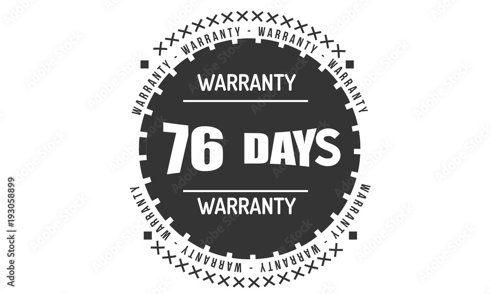 76 days warranty icon vintage rubber stamp guarantee