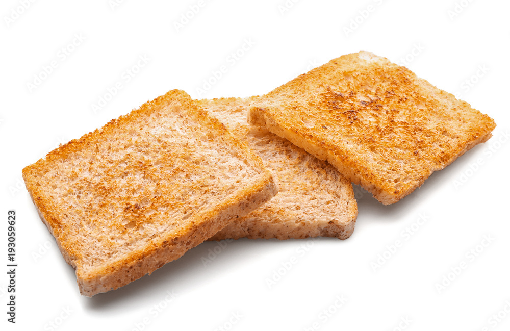 Tasty toasted bread on white background Tasty toasted bread on white background