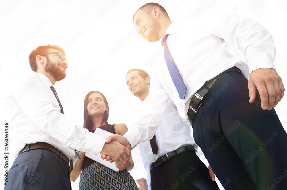 Obraz premium background image of handshake of business partners.