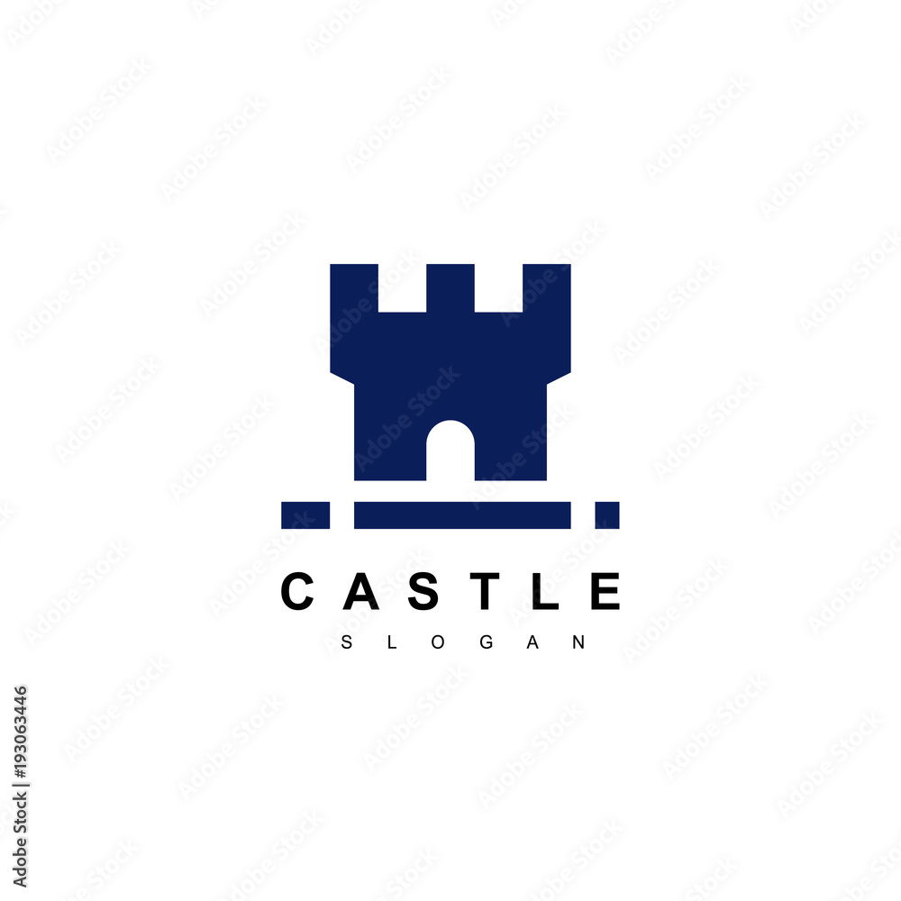 Obraz premium Real Estate Logo, Castle Icon Design