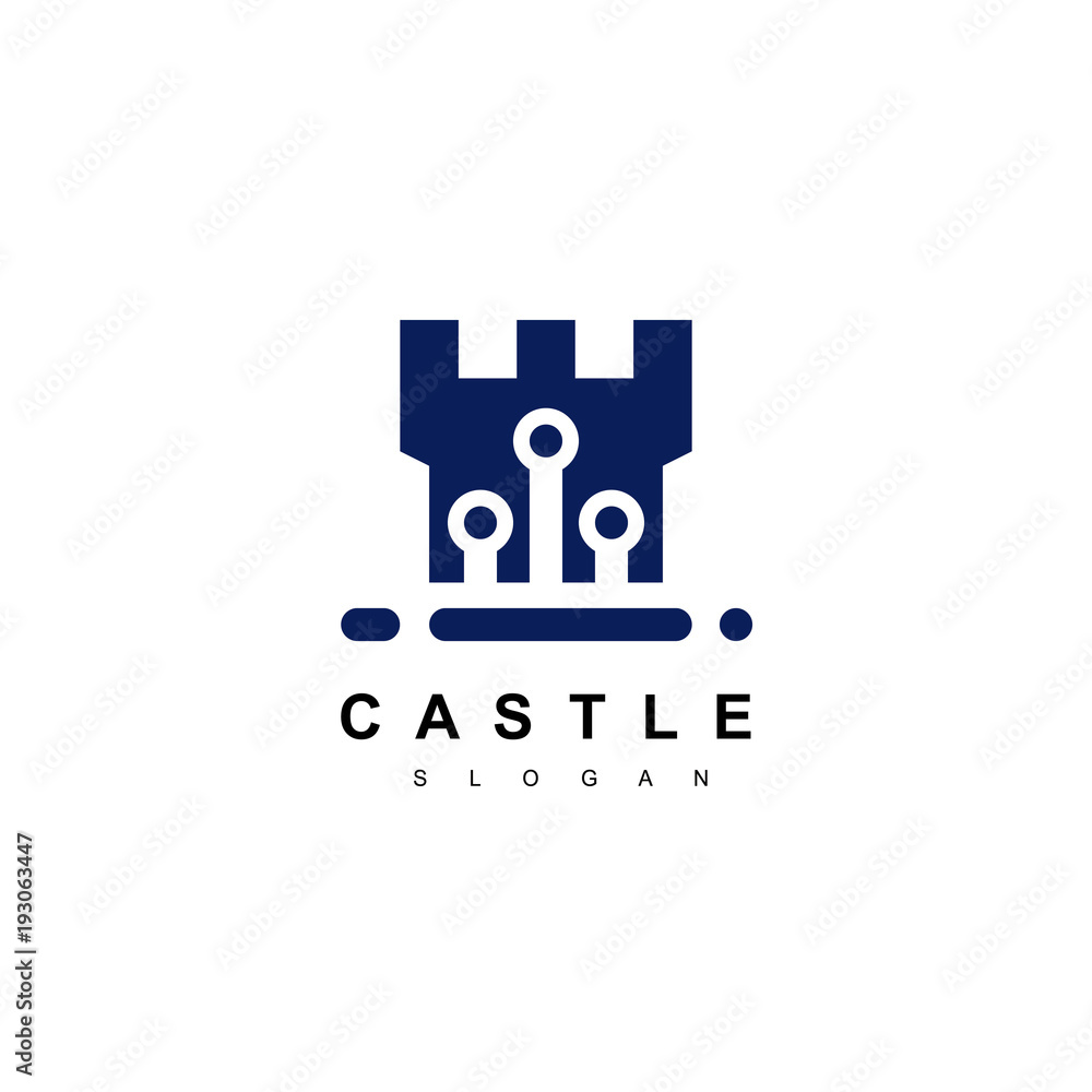 Fototapeta premium Real Estate Logo, Castle Icon Design