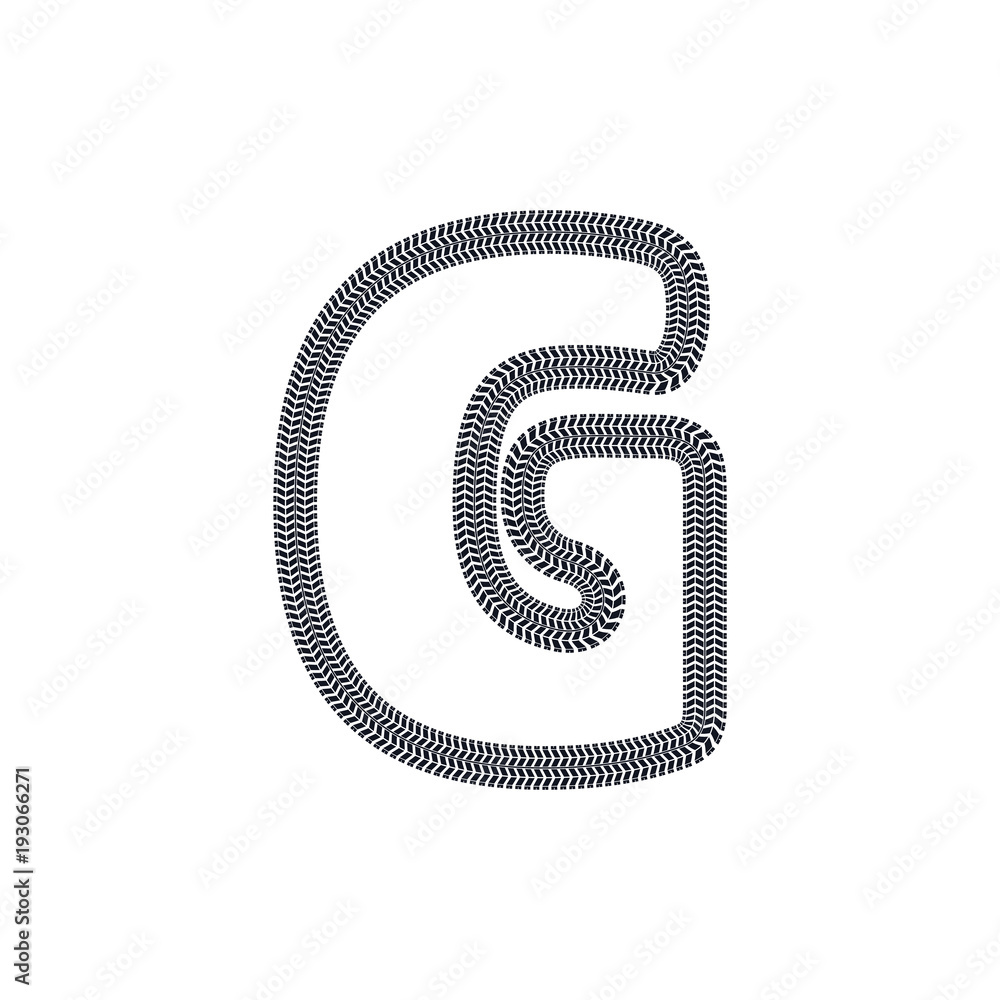 G Tire Print Track Letter Logo Icon Design G Tire Print Track Letter Logo Icon Design