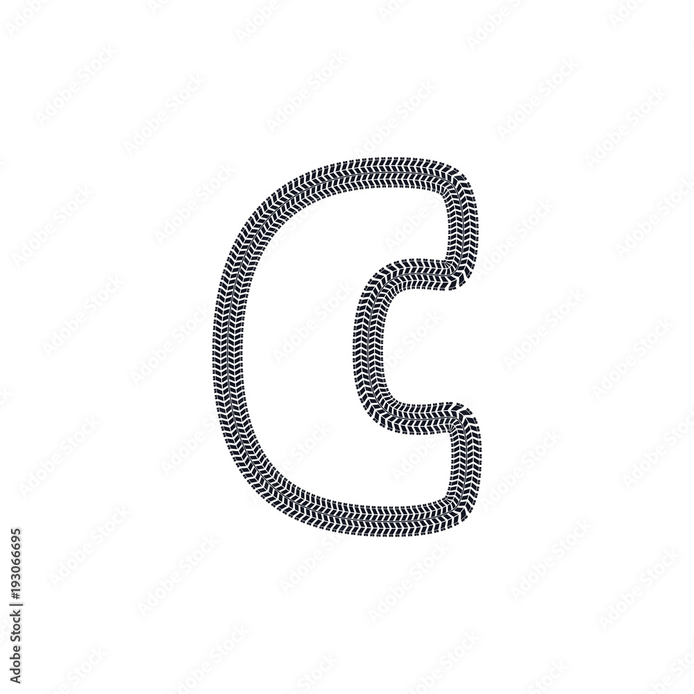 C Tire Print Track Letter Logo Icon Design C Tire Print Track Letter Logo Icon Design