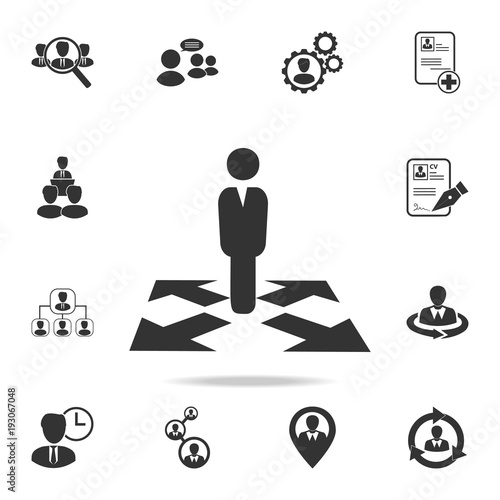 Business way Icon. Set of Human resources, head hunting icons. Premium quality graphic design. Sign sand symbols collection, simple icons for websites, web design