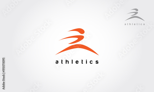 Athletics Vector Logo Illustration. Human running vector logo character. It is an excellent logo. Ideal for any activity which uses human interaction. photo