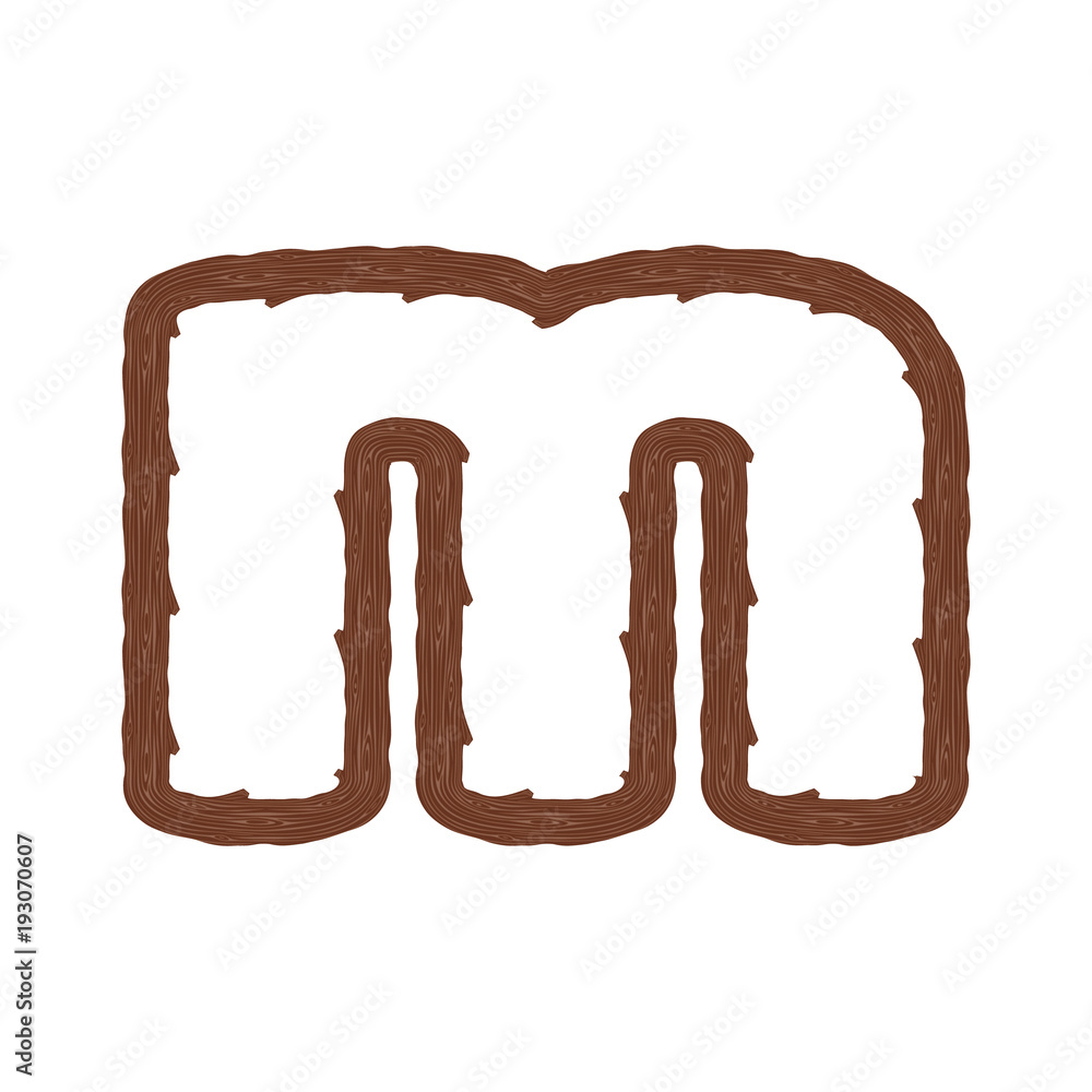 M Wood Letter Logo Icon Design M Wood Letter Logo Icon Design