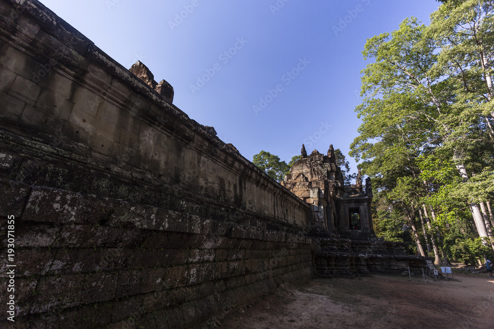 Siem Reap Angkor Wat Preah Khan is a temple at Angkor, Cambodia, built in the 12th century for King Jayavarman VII to honor his father