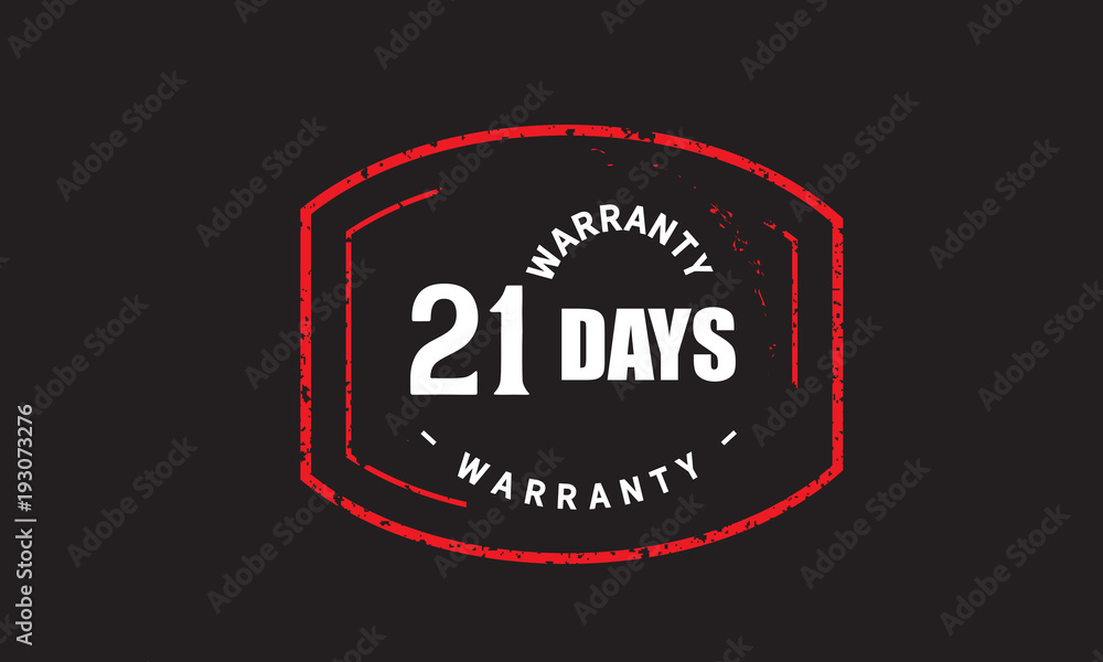 21 days warranty icon vintage rubber stamp guarantee