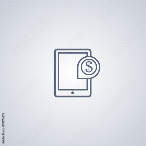 Finance tablet icon vector