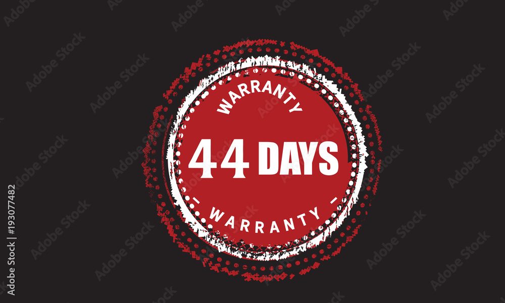 Fototapeta premium 44 days warranty icon vintage rubber stamp guarantee