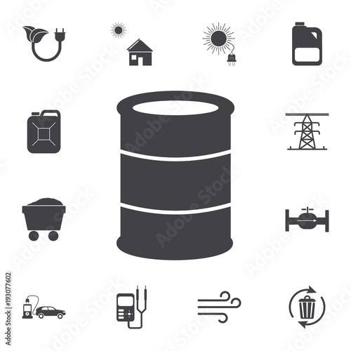 Oil drum container / barrel icon. Set of energy icons. Premium quality graphic design icons. Signs and symbols collection icons for websites, web design, mobile app