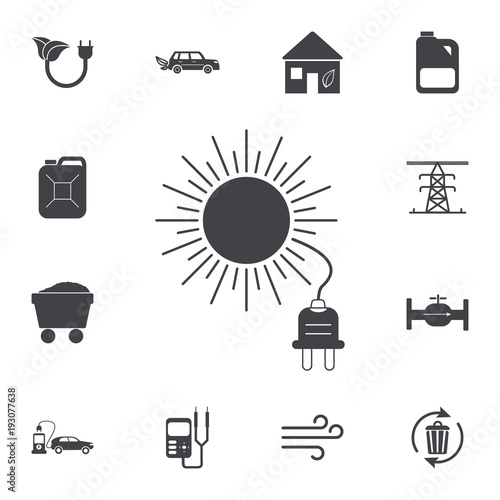 sun plug electric icon. Set of energy icons. Premium quality graphic design icons. Signs and symbols collection icons for websites, web design, mobile app