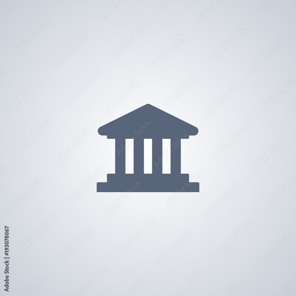 Bank icon and court building vector icon