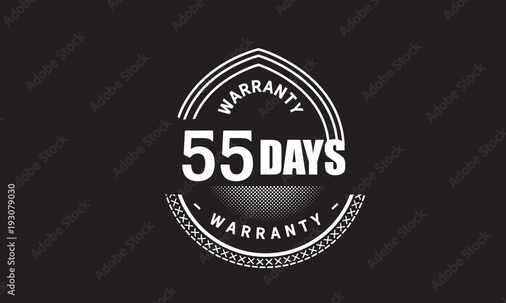 Fototapeta premium 55 days warranty icon vintage rubber stamp guarantee