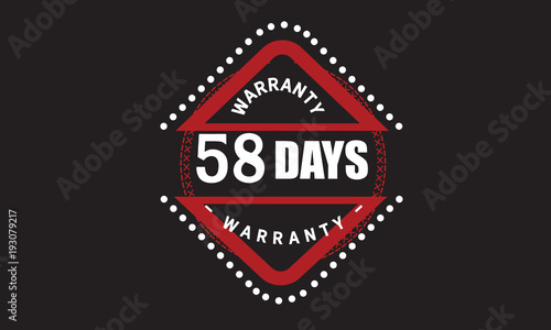 Free Download 58 days warranty icon vintage rubber stamp guarantee - GFXLoad