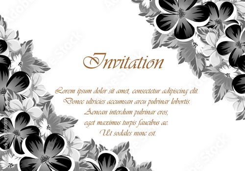 Frame of monochrome colors. For design postcards, greeting, invitation for a birthday, Valentine's day, wedding, party, holiday, celebration. For the decoration.
