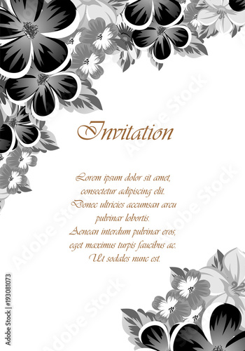 Frame of monochrome colors. For design postcards, greeting, invitation for a birthday, Valentine's day, wedding, party, holiday, celebration. For the decoration.