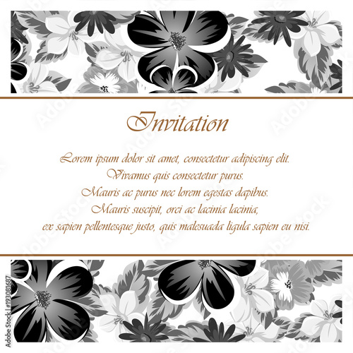 Frame of monochrome colors. For design postcards, greeting, invitation for a birthday, Valentine's day, wedding, party, holiday, celebration. For the decoration.