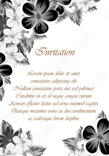 Frame of monochrome colors. For design postcards, greeting, invitation for a birthday, Valentine's day, wedding, party, holiday, celebration. For the decoration.