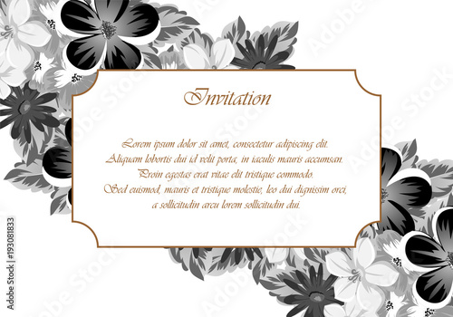 Frame of monochrome colors. For design postcards, greeting, invitation for a birthday, Valentine's day, wedding, party, holiday, celebration. For the decoration.