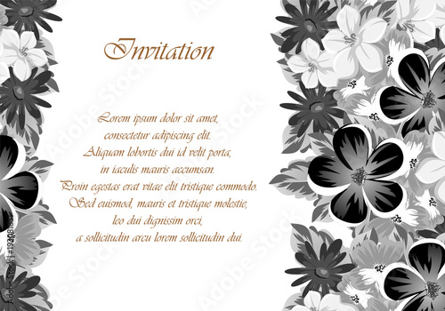 Frame of monochrome colors. For design postcards, greeting, invitation for a birthday, Valentine's day, wedding, party, holiday, celebration. For the decoration.